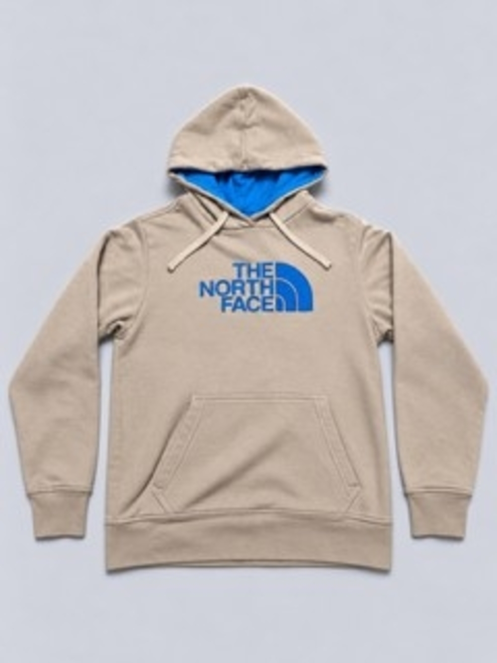 The North Face Men’s Tan Hoodie with Blue Logo